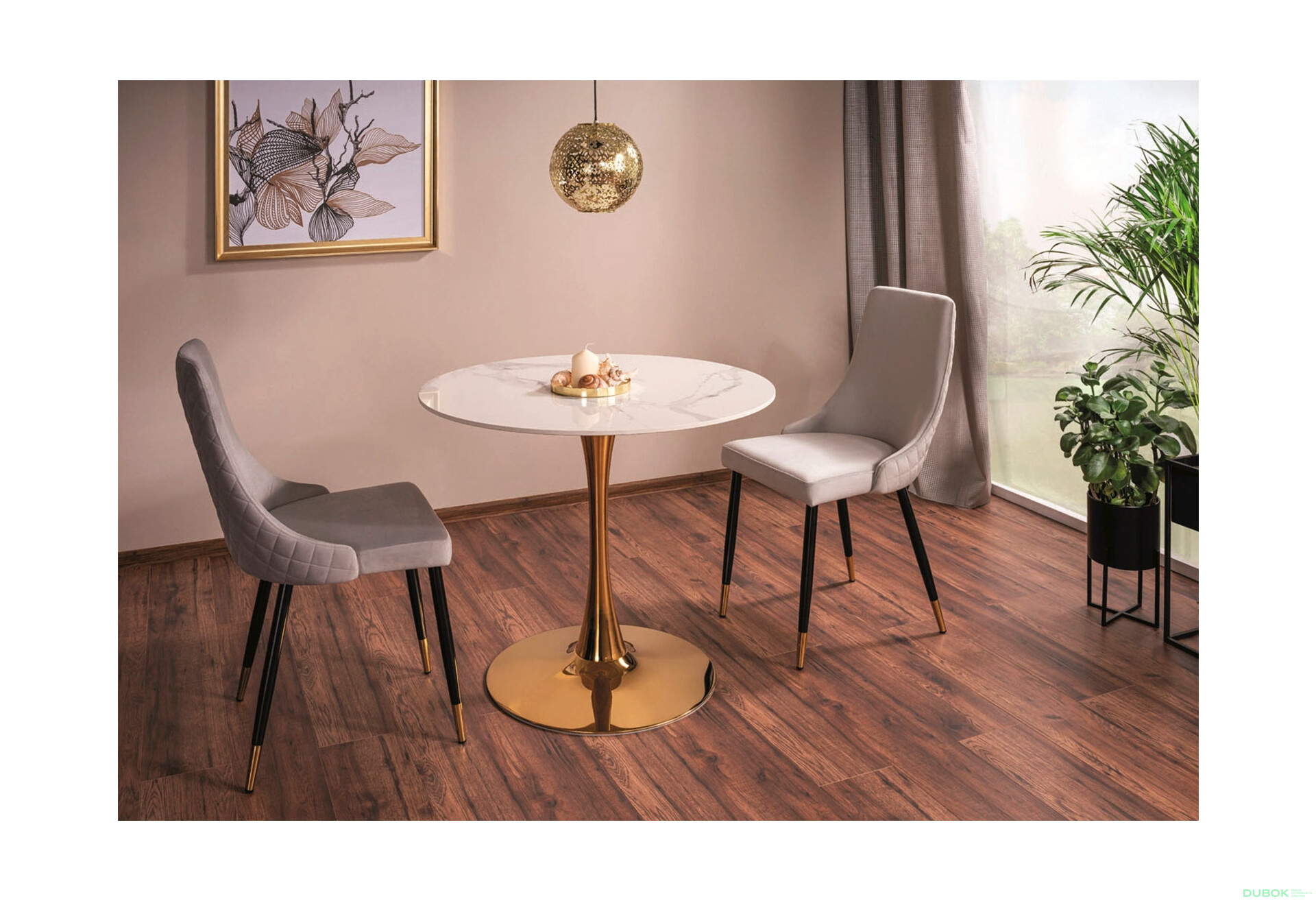 Fotografie 8 - Židle Piano Velvet světle šedý Bluvel 03, kov černý / zlatý