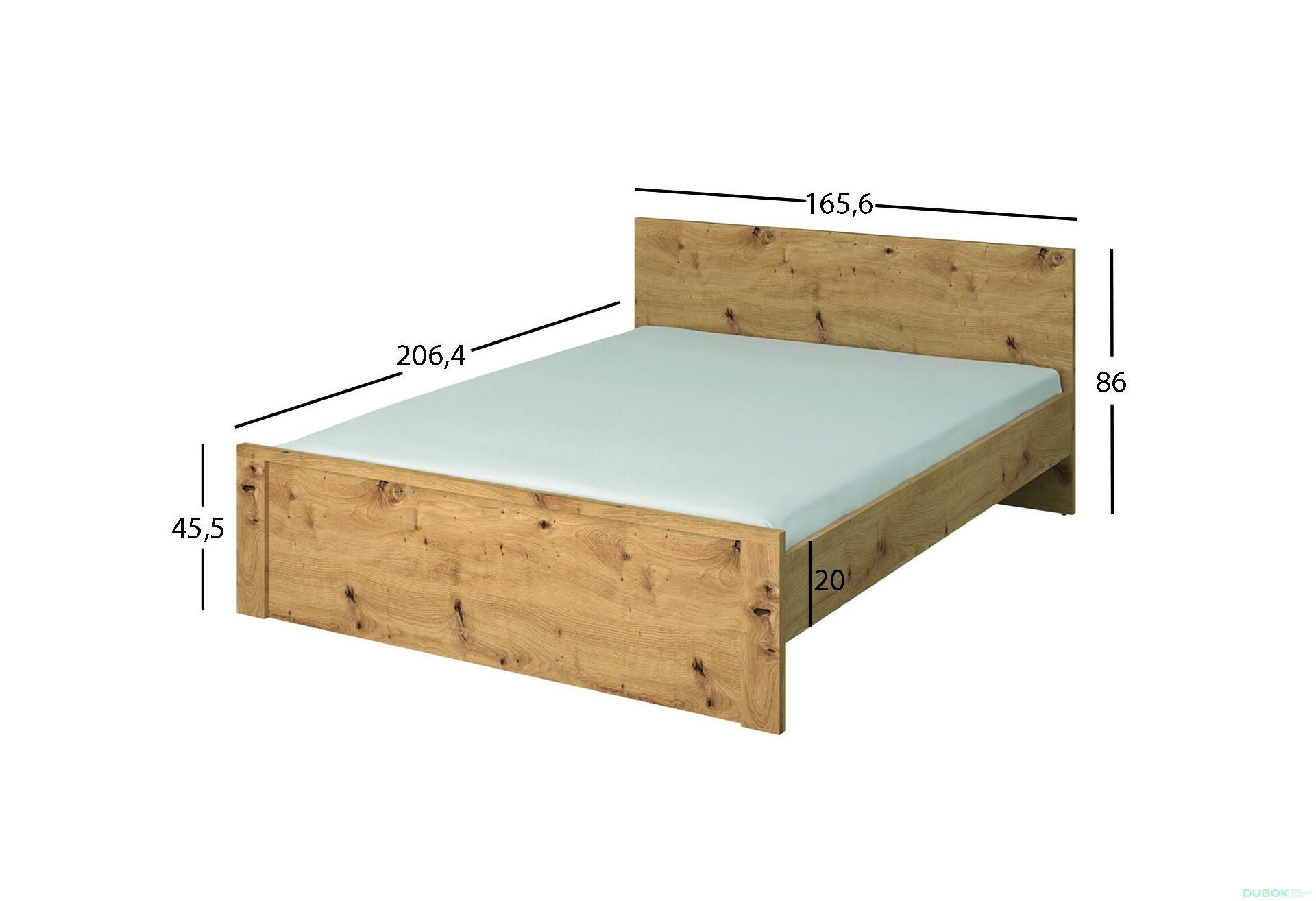 Fotografie 2 - Postel 160x200 dub artisan Ayson