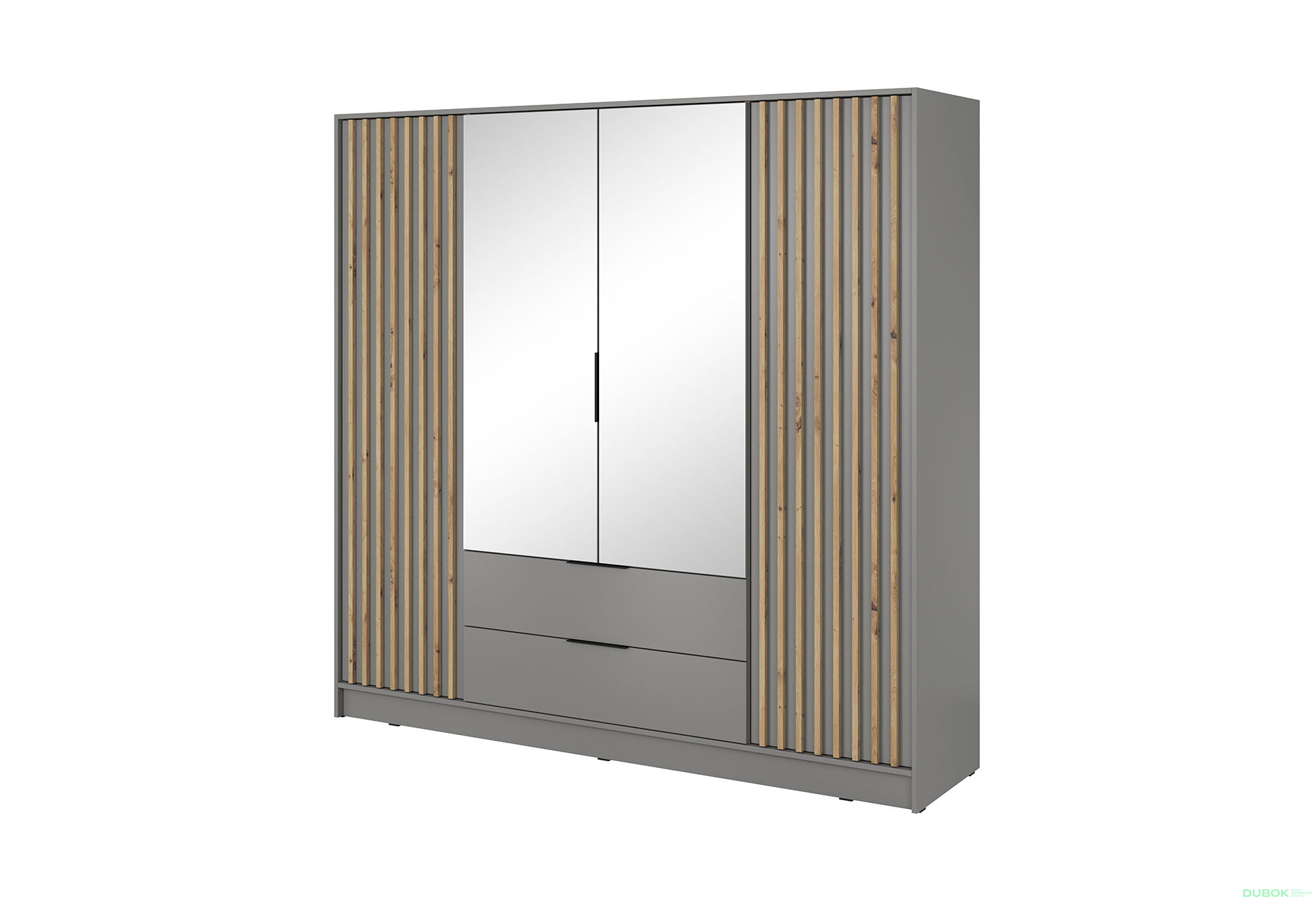 Fotografie 1 - Skříň 4D se zrcadlem šedá Nelly