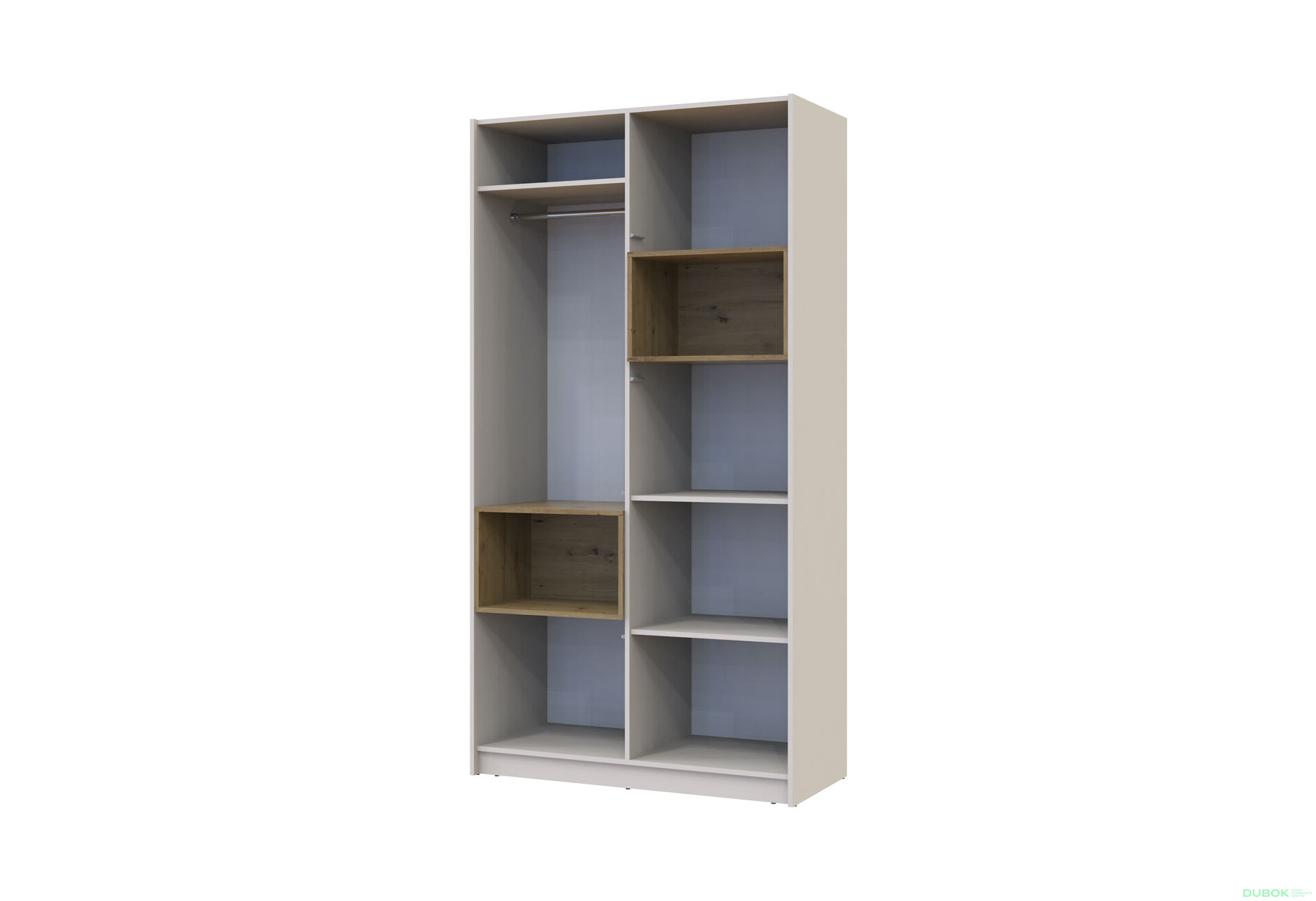Fotografie 9 - Skříň Dale 2D s výklenkem 115.2х52х220 cm kašmír / dub artisan