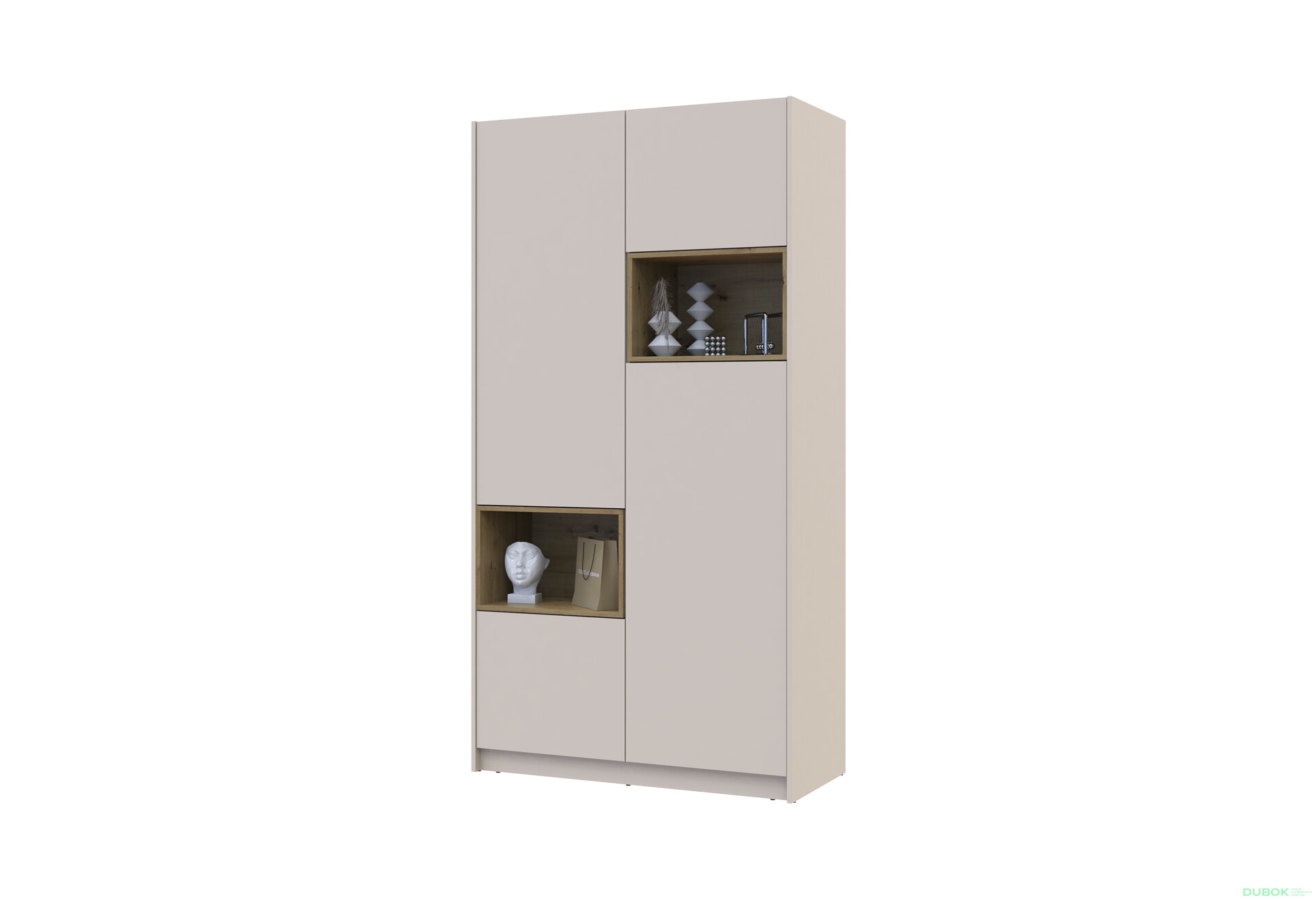 Fotografie 3 - Skříň Dale 2D s výklenkem 115.2х52х220 cm kašmír / dub artisan