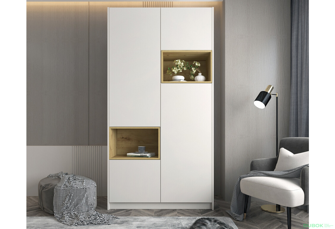 Fotografie 2 - Skříň Dale 2D s výklenkem 115.2х52х220 cm kašmír / dub artisan