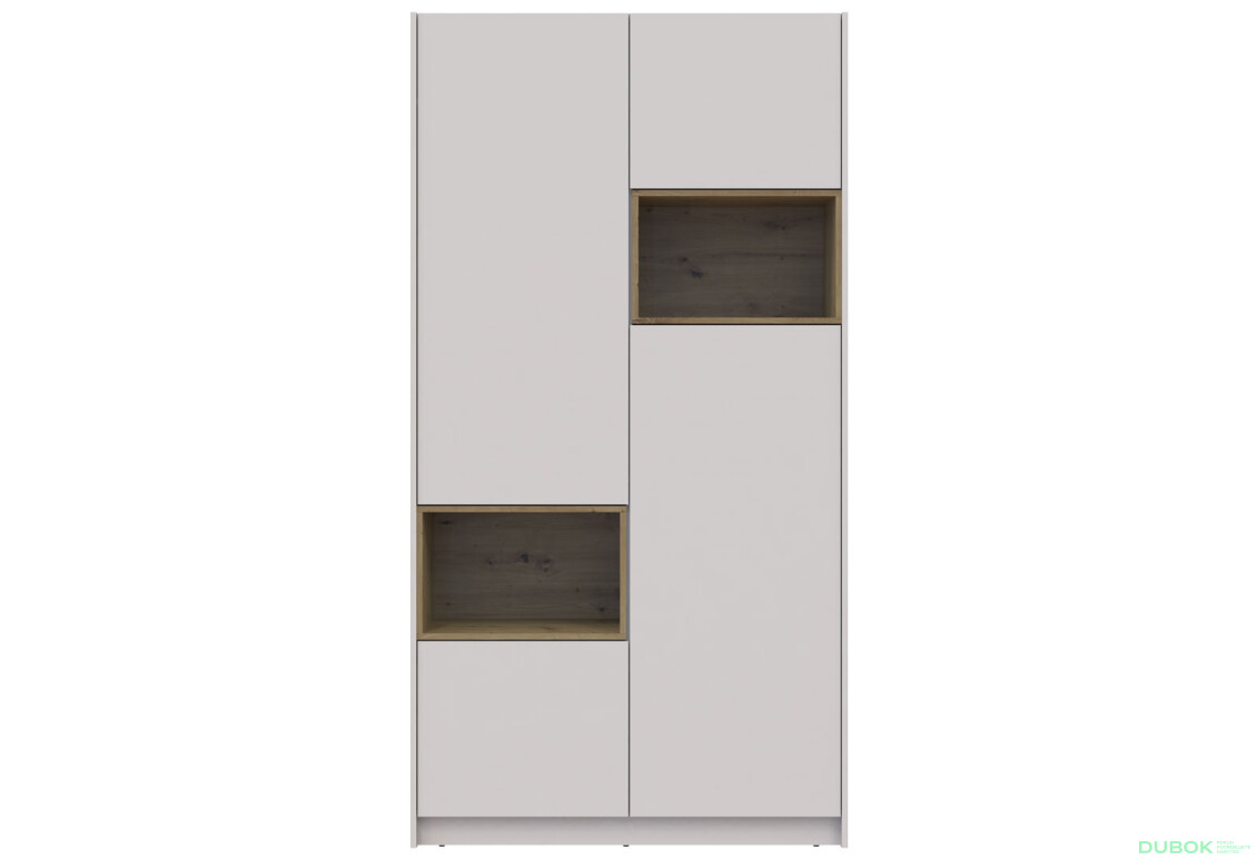 Fotografie 4 - Skříň Dale 2D s výklenkem 115.2х52х220 cm kašmír / dub artisan