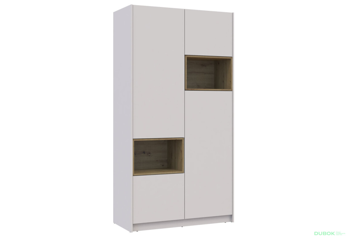 Fotografie 5 - Skříň Dale 2D s výklenkem 115.2х52х220 cm kašmír / dub artisan