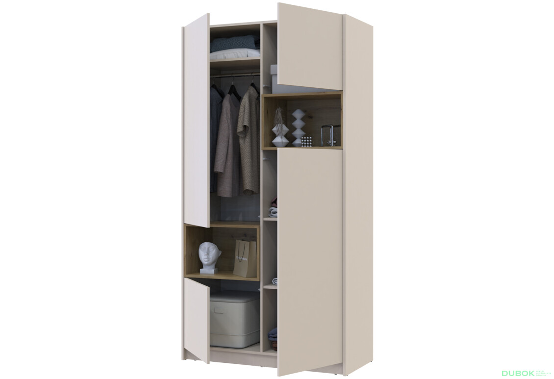 Fotografie 7 - Skříň Dale 2D s výklenkem 115.2х52х220 cm kašmír / dub artisan