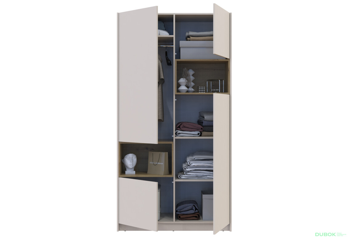 Fotografie 8 - Skříň Dale 2D s výklenkem 115.2х52х220 cm kašmír / dub artisan
