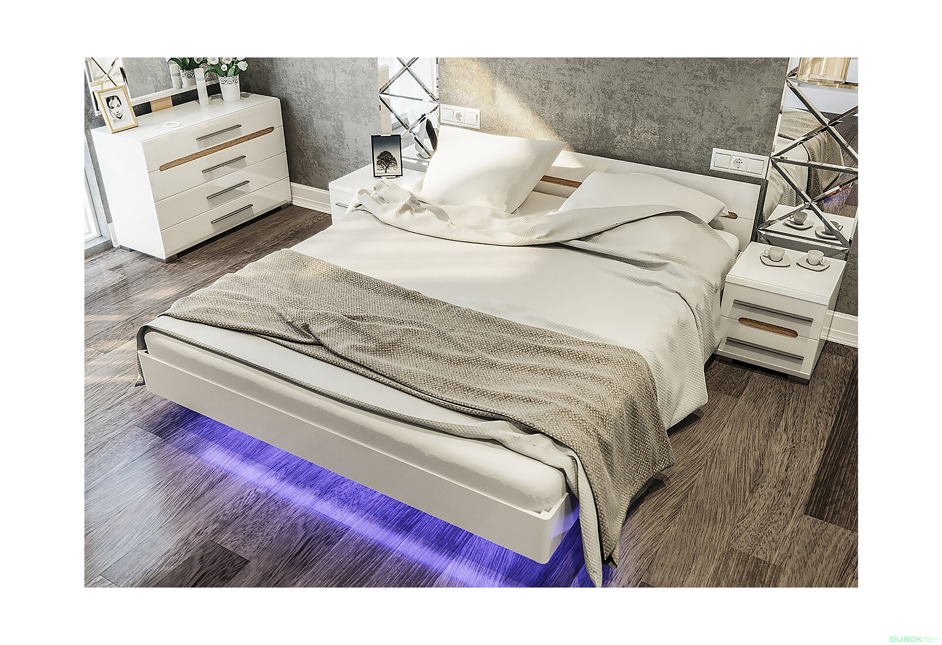 Manželská postel 160x200 (bez matrace a rámu) Bianko bílá - Fotografie 2 Fotografie 2 - Manželská postel 160x200 (bez matrace a rámu) Bianko bílá