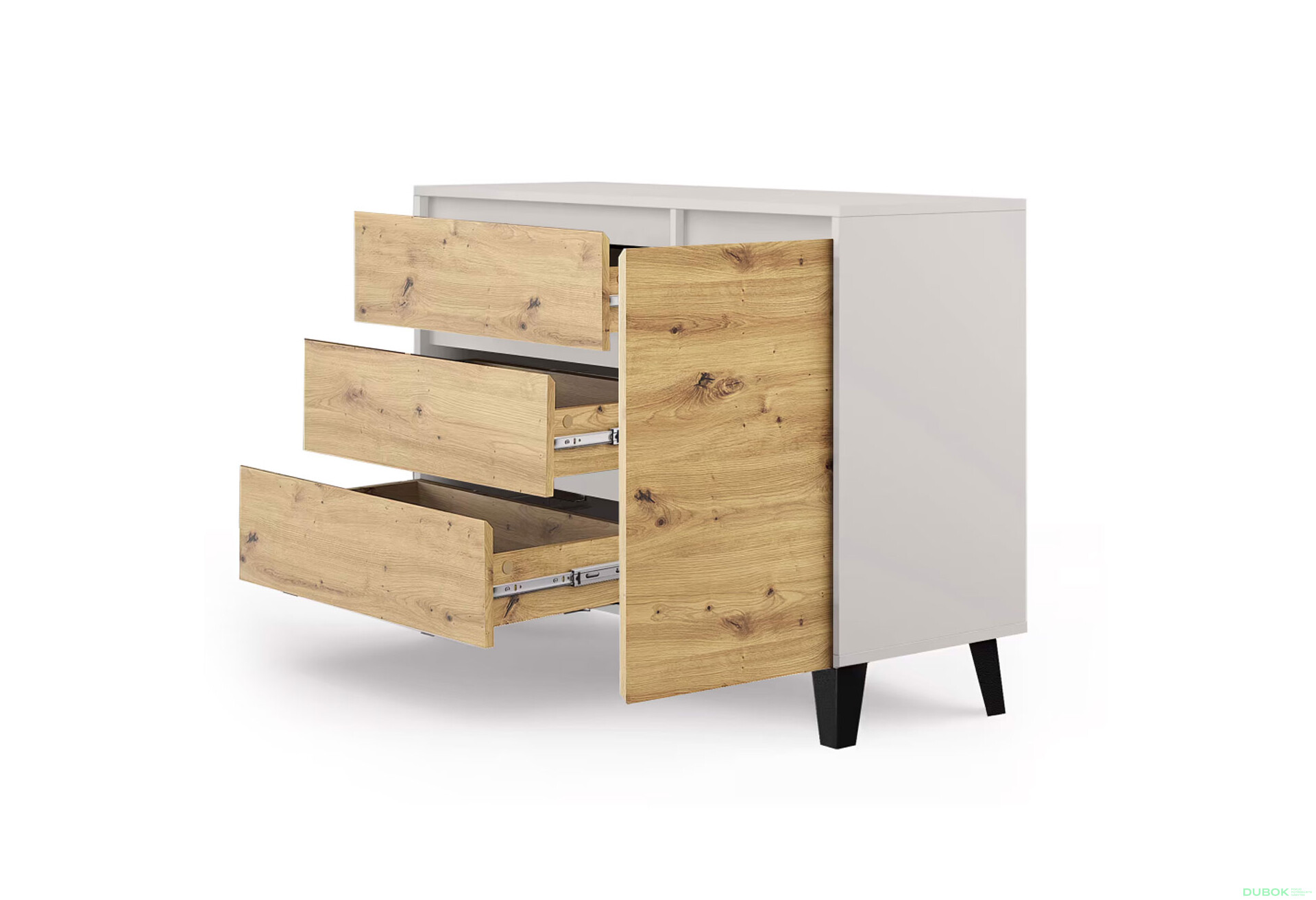 Fotografie 4 - Komoda Borg 1d3s kašmír / dub artisan