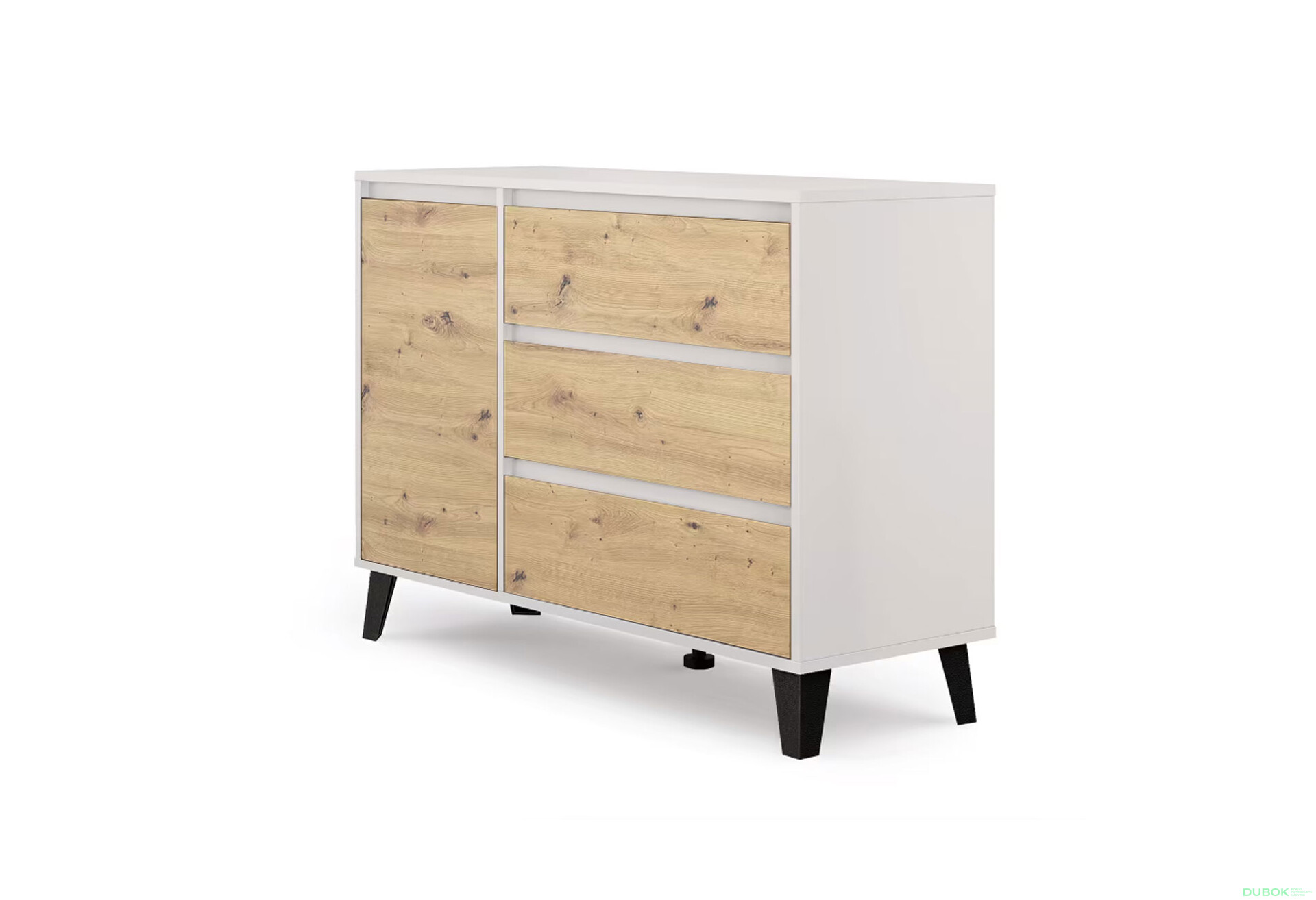 Fotografie 3 - Komoda Borg 1d3s kašmír / dub artisan