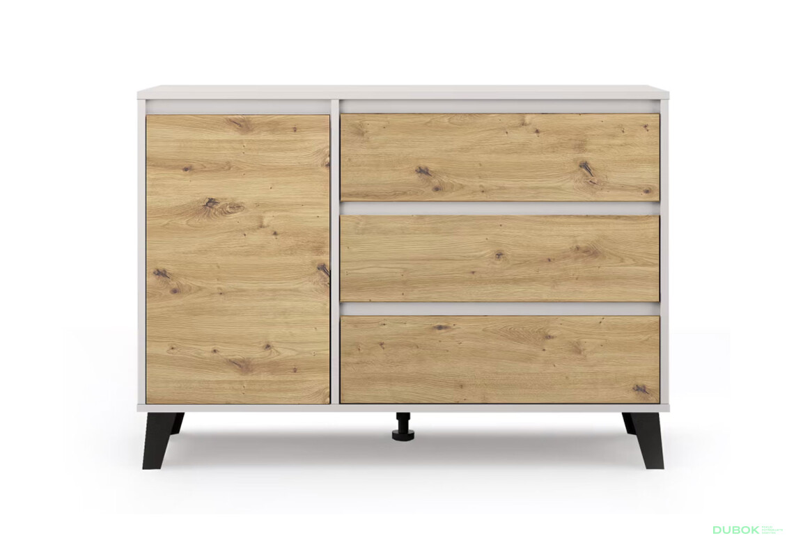 Komoda Borg 1d3s kašmír / dub artisan