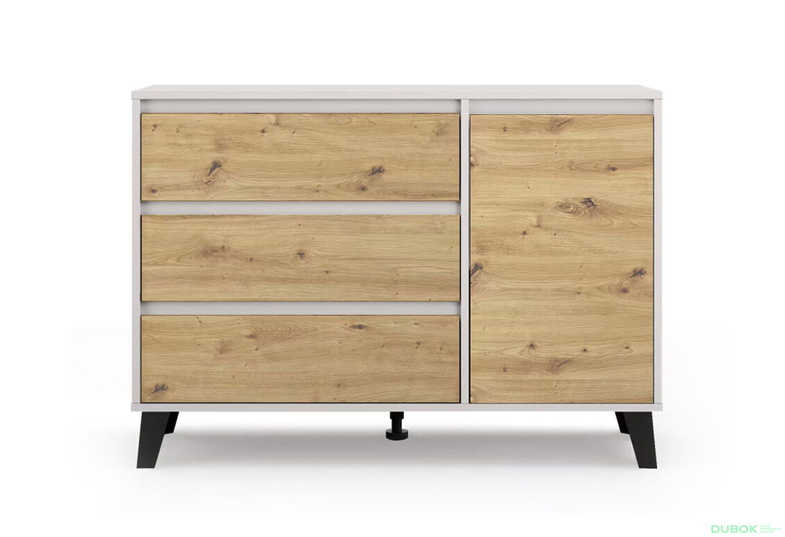 Fotografie 2 - Komoda Borg 1d3s kašmír / dub artisan