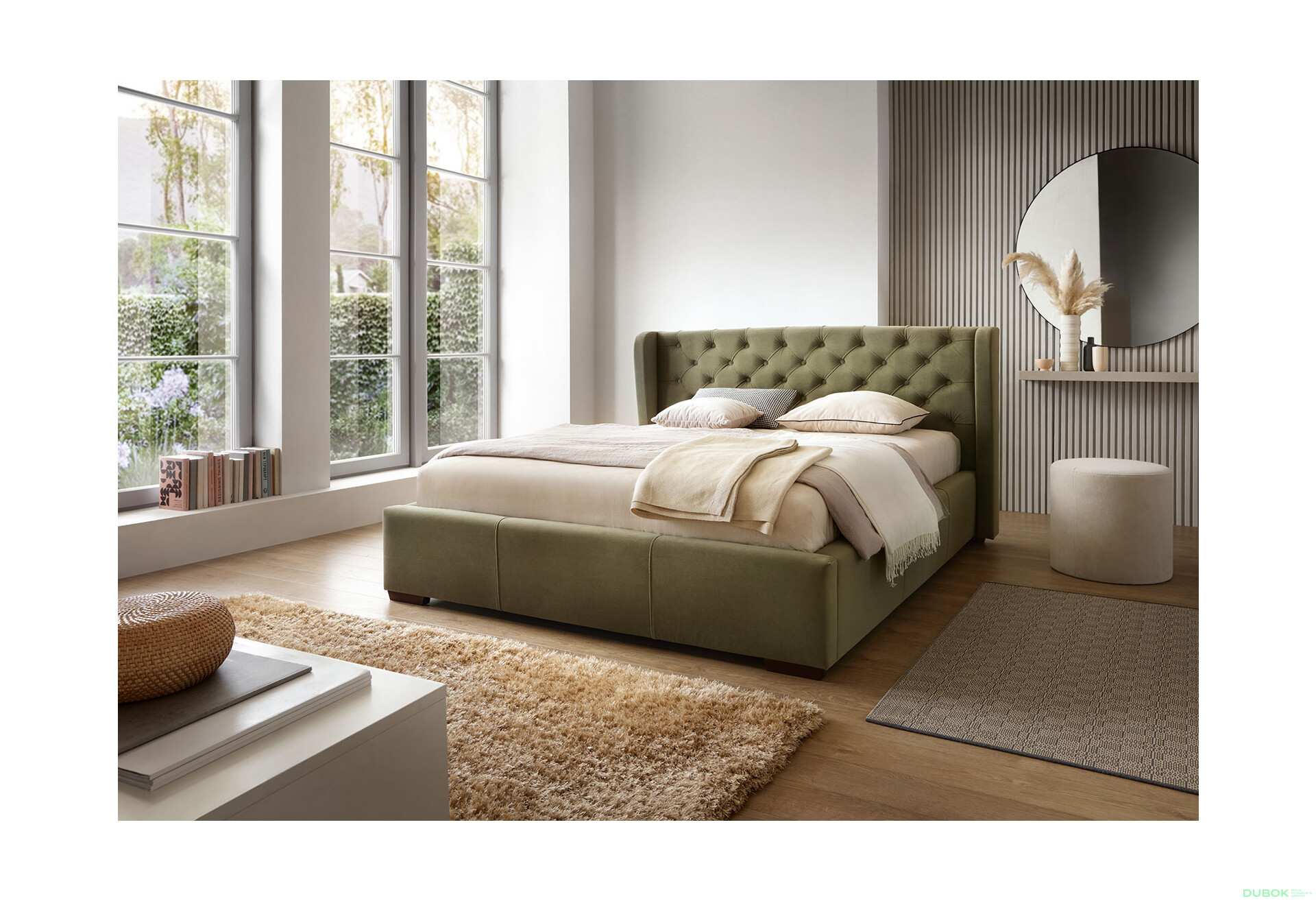 Fotografie 3 - Postel Preston 180x200 Matt Velvet 38 Davis, podhlavník 106, C4 Ořech