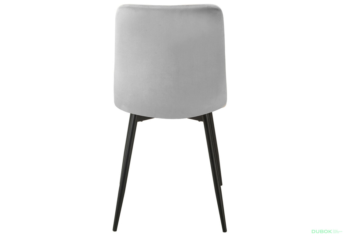 Fotografie 4 - Židle Ivo Velvet světle šedý Bluvel 03, kov černá matná
