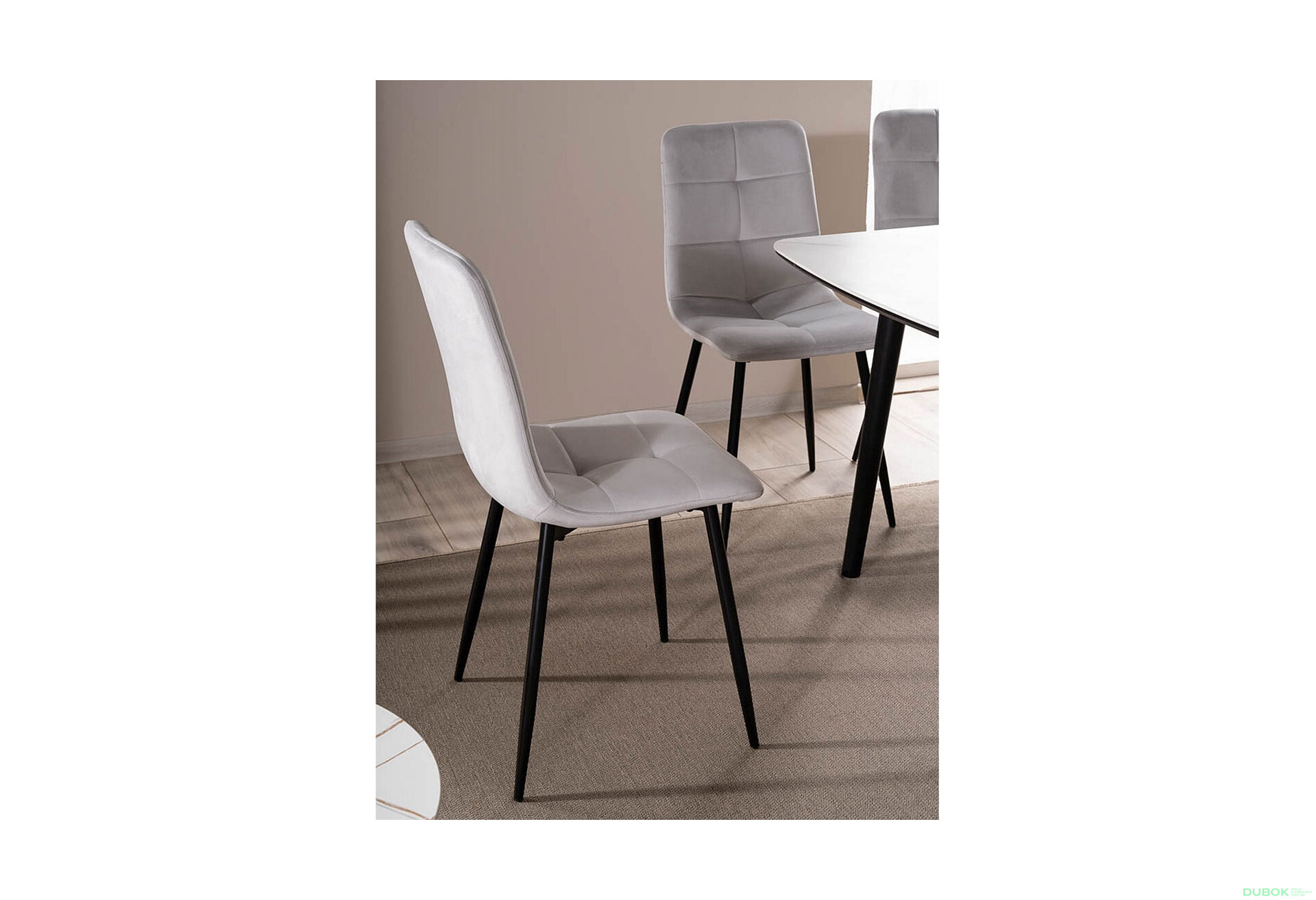 Fotografie 6 - Židle Ivo Velvet světle šedý Bluvel 03, kov černá matná