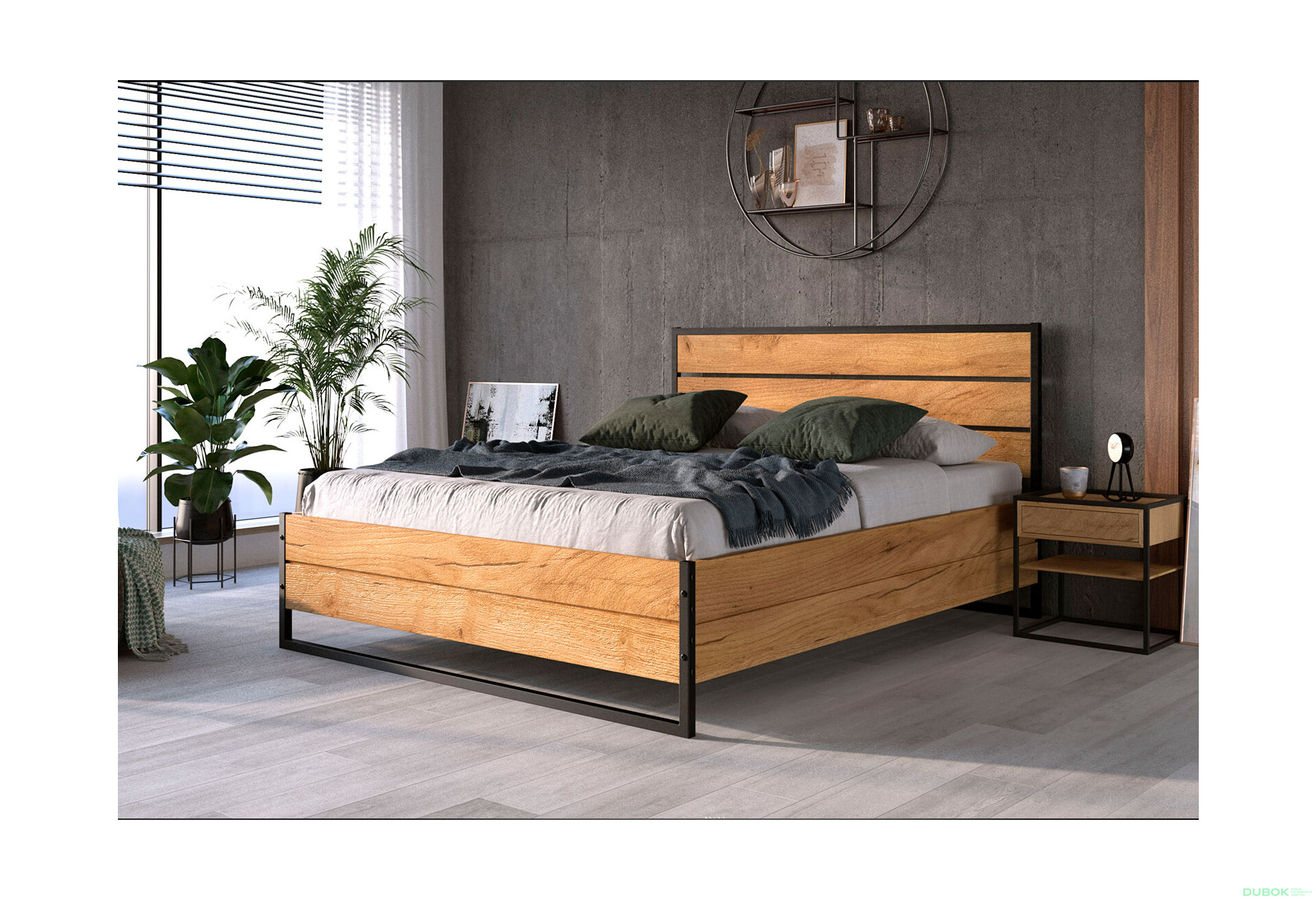 Fotografie 2 - Postel Loft 120x200 cm s roštem, matrací