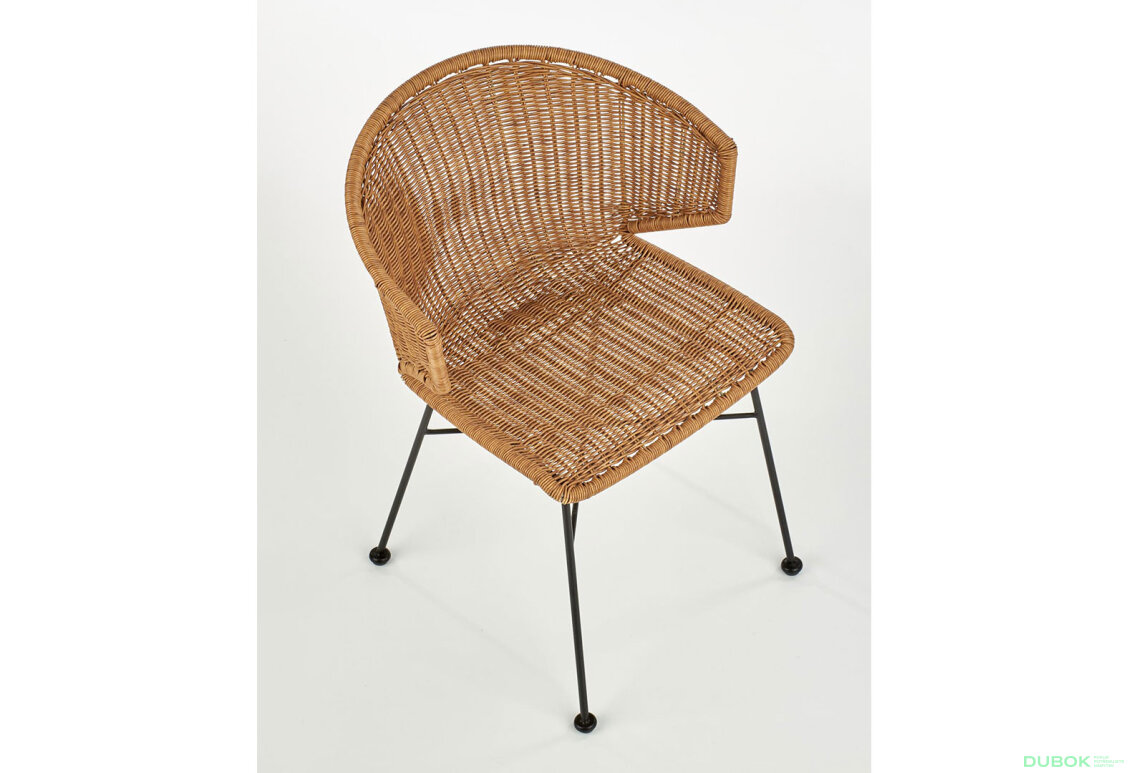 Fotografie 7 - Židle K407 černý kov / přírodní ratan