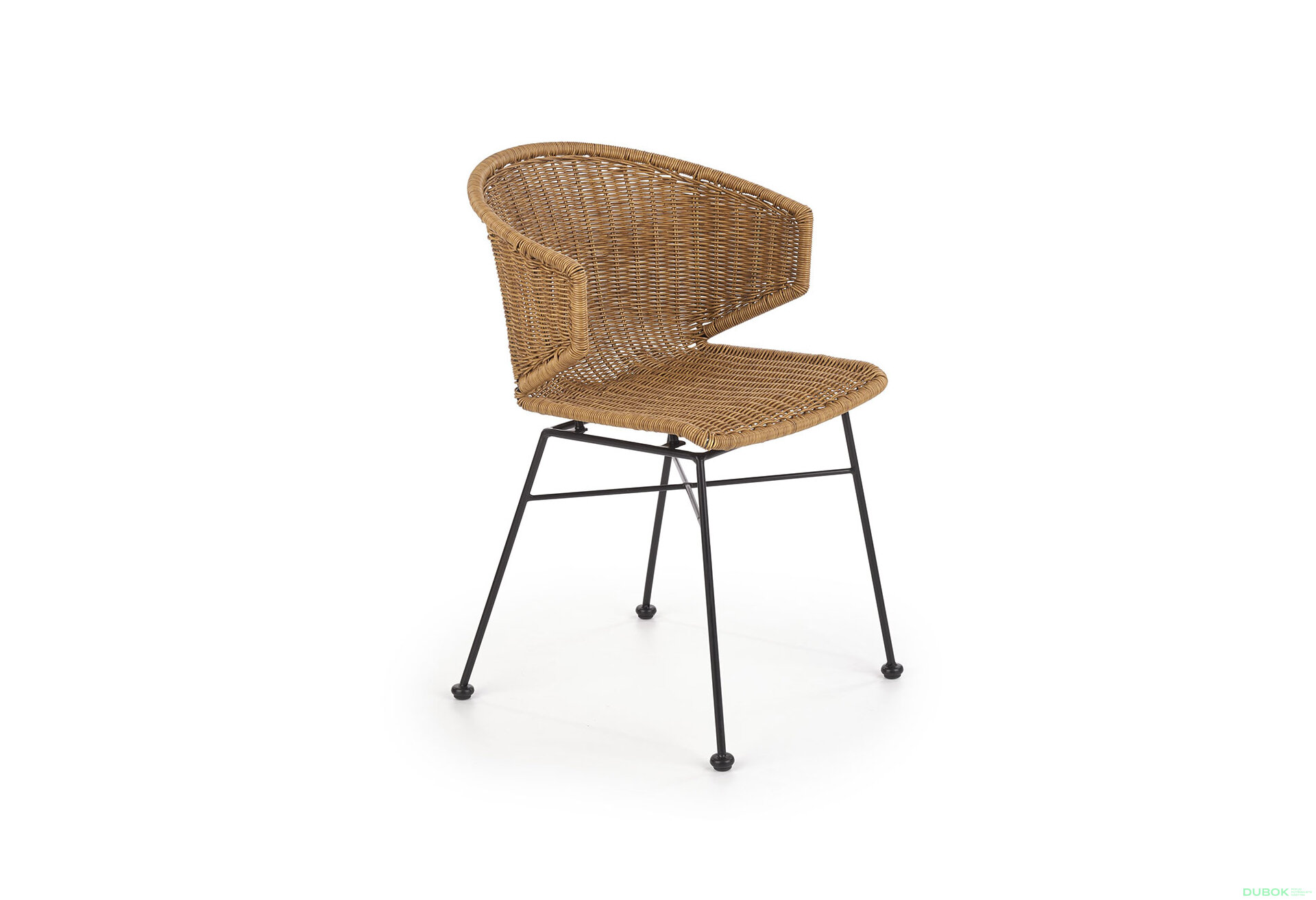 Fotografie 3 - Židle K407 černý kov / přírodní ratan