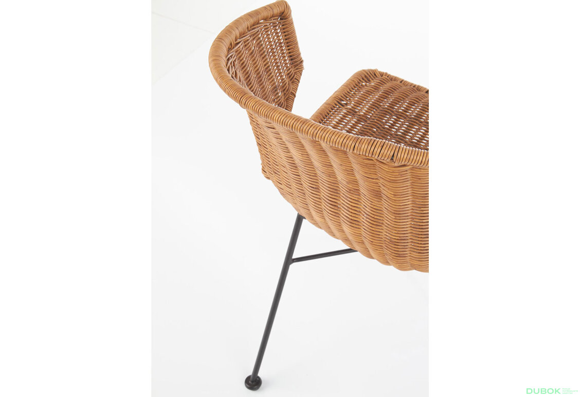 Fotografie 9 - Židle K407 černý kov / přírodní ratan