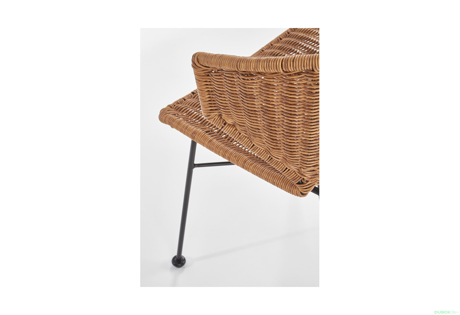 Fotografie 10 - Židle K407 černý kov / přírodní ratan