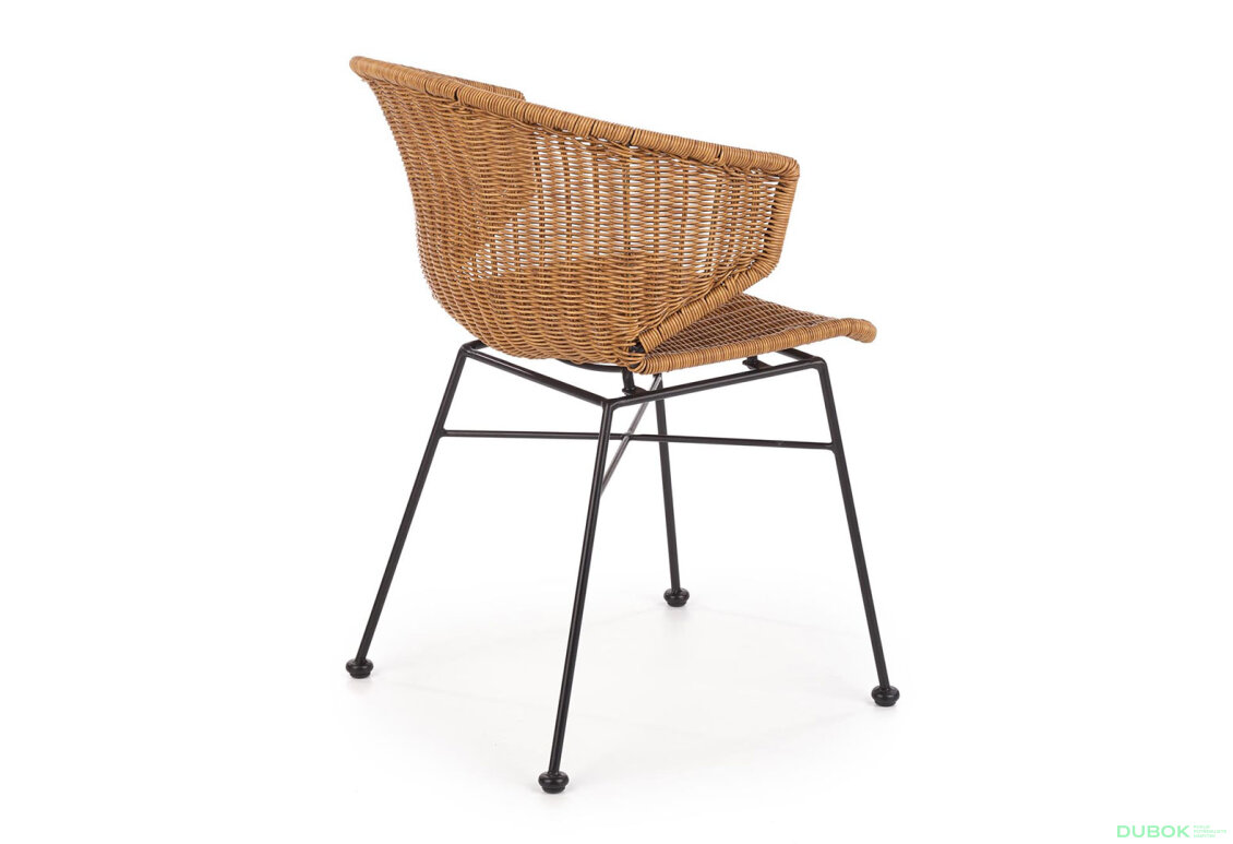 Fotografie 5 - Židle K407 černý kov / přírodní ratan