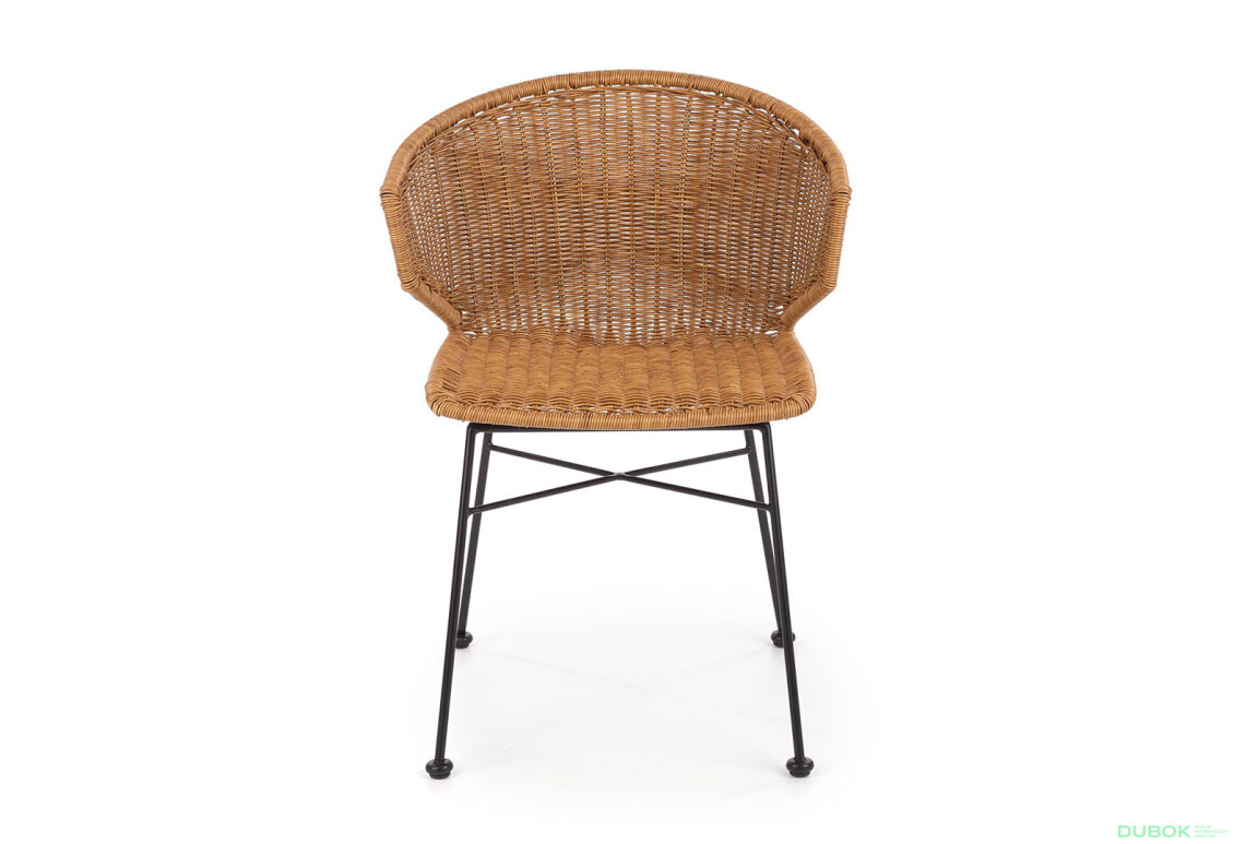 Fotografie 2 - Židle K407 černý kov / přírodní ratan