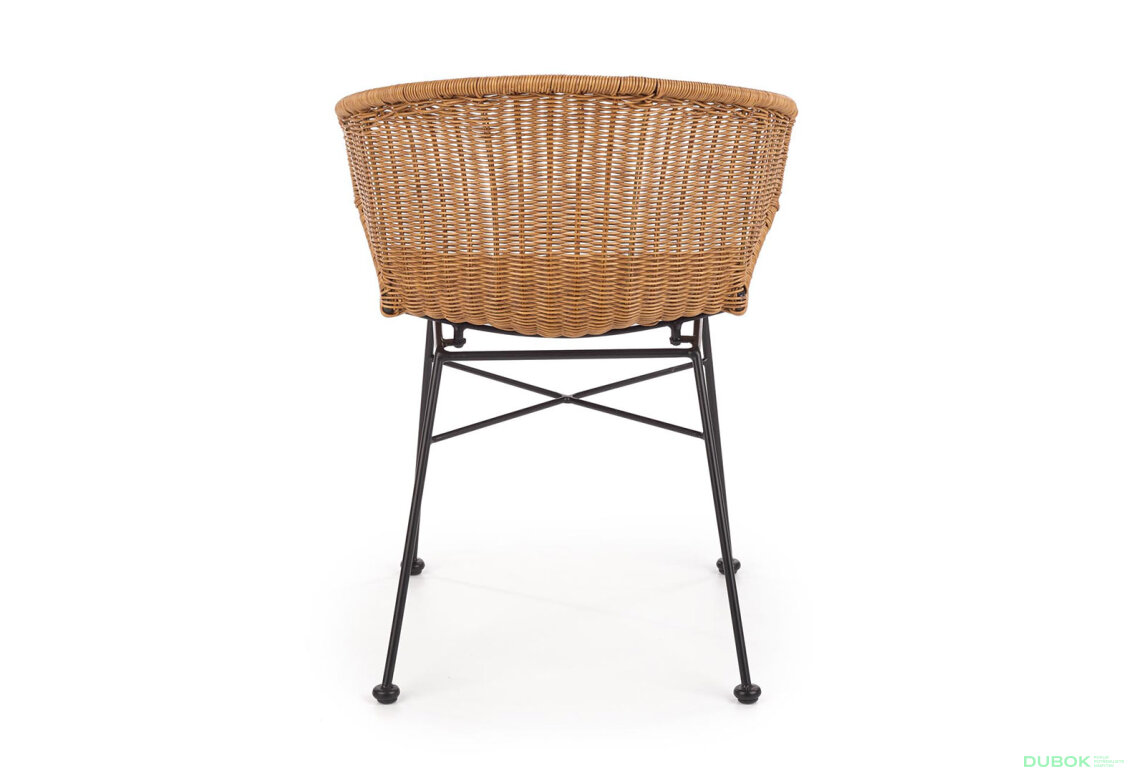 Fotografie 6 - Židle K407 černý kov / přírodní ratan