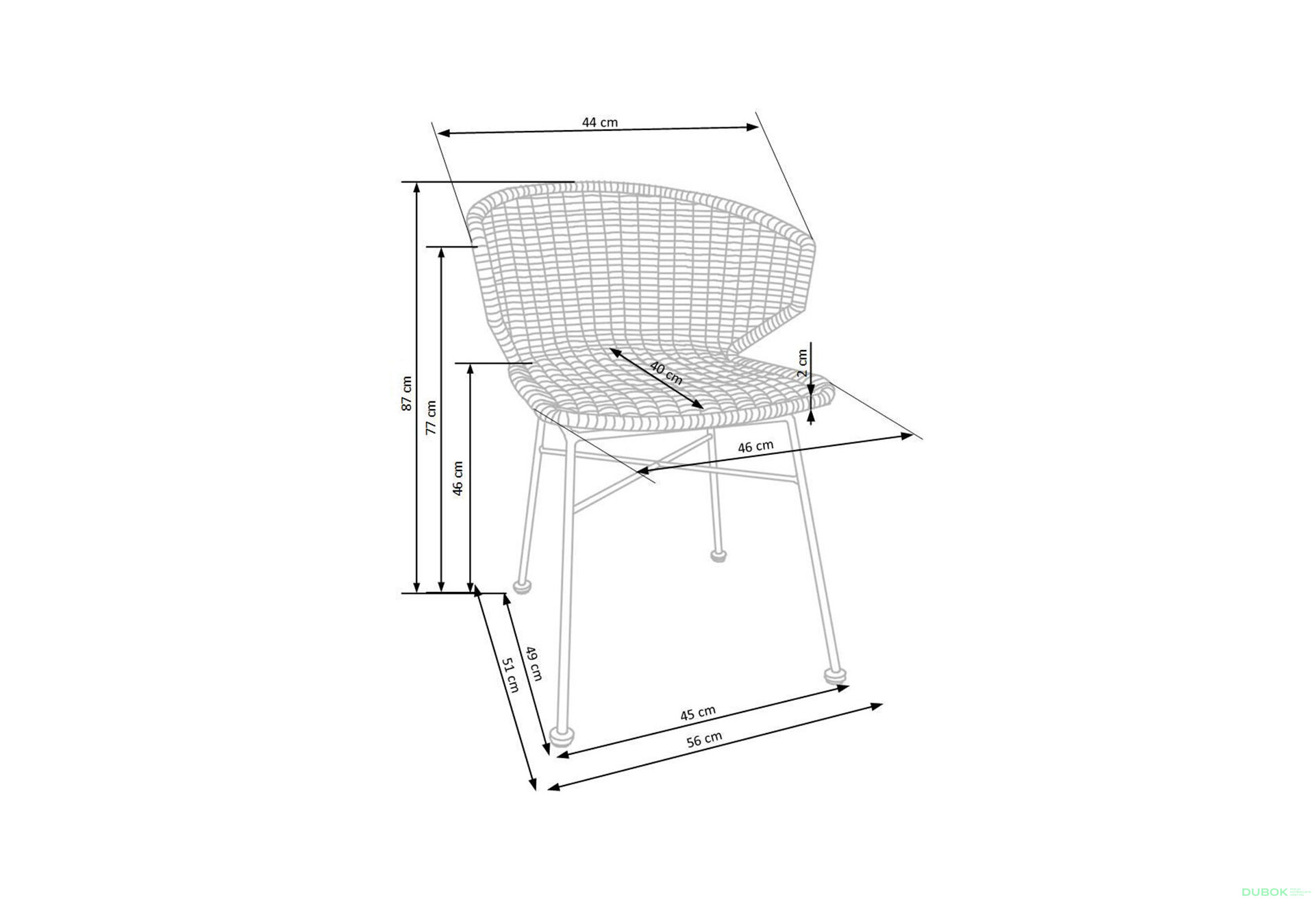 Fotografie 13 - Židle K407 černý kov / přírodní ratan