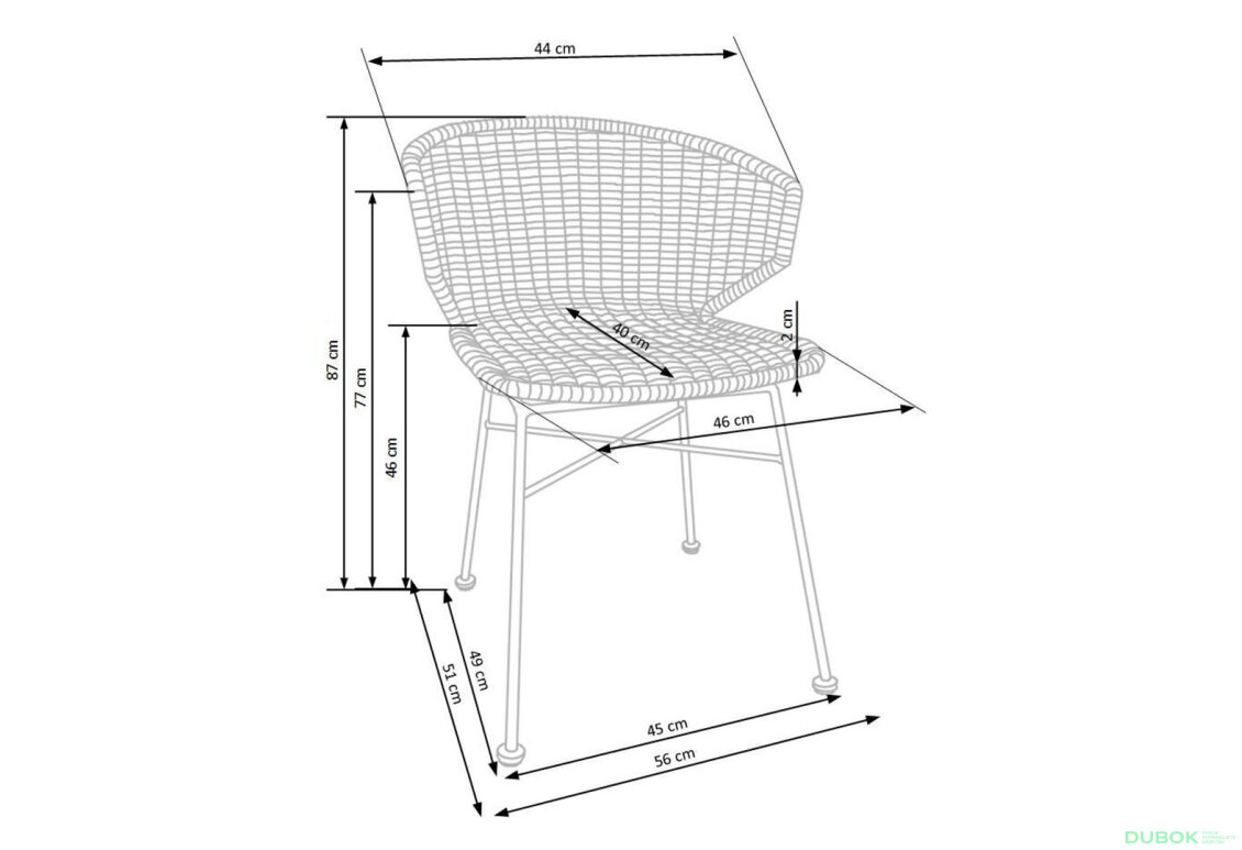 Fotografie 13 - Židle K407 černý kov / přírodní ratan