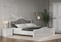 Fotografie 2 - Postel 180 Lux bez roštu + koruna, bílý lesk Luiza