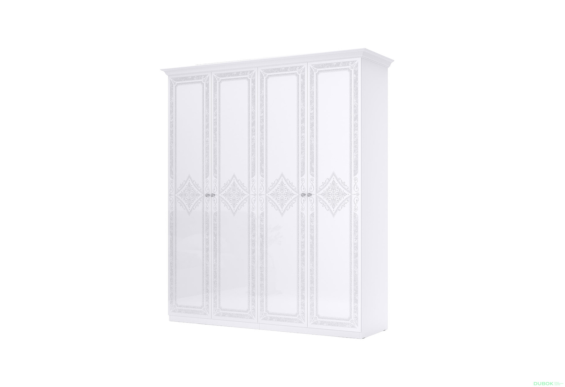 Skříň 4D (bez zrcadel), série N, bílý lesk Luiza - Fotografie 1 Fotografie 1 - Skříň 4D (bez zrcadel), série N, bílý lesk Luiza