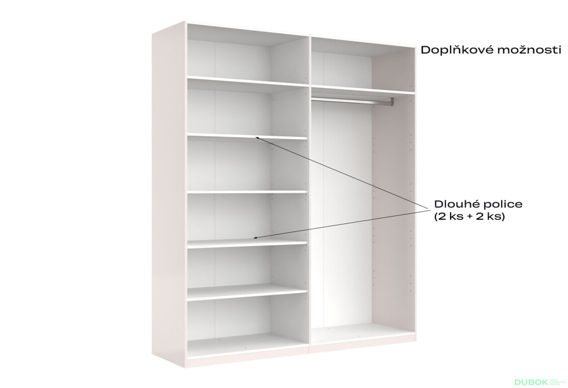 Skříň 4D (bez zrcadel), série N, bílý lesk Luiza - Fotografie 5 Fotografie 5 - Skříň 4D (bez zrcadel), série N, bílý lesk Luiza