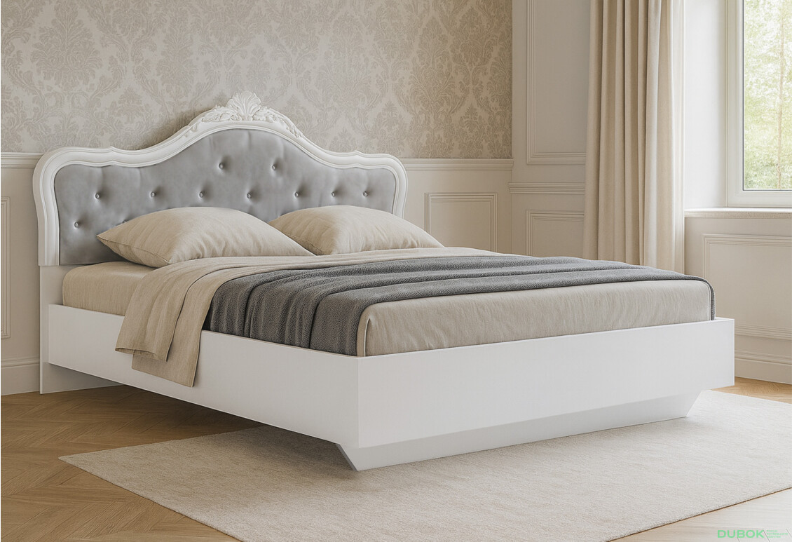 Fotografie 2 - Postel 160 bez roštu + koruna, bílá Luiza