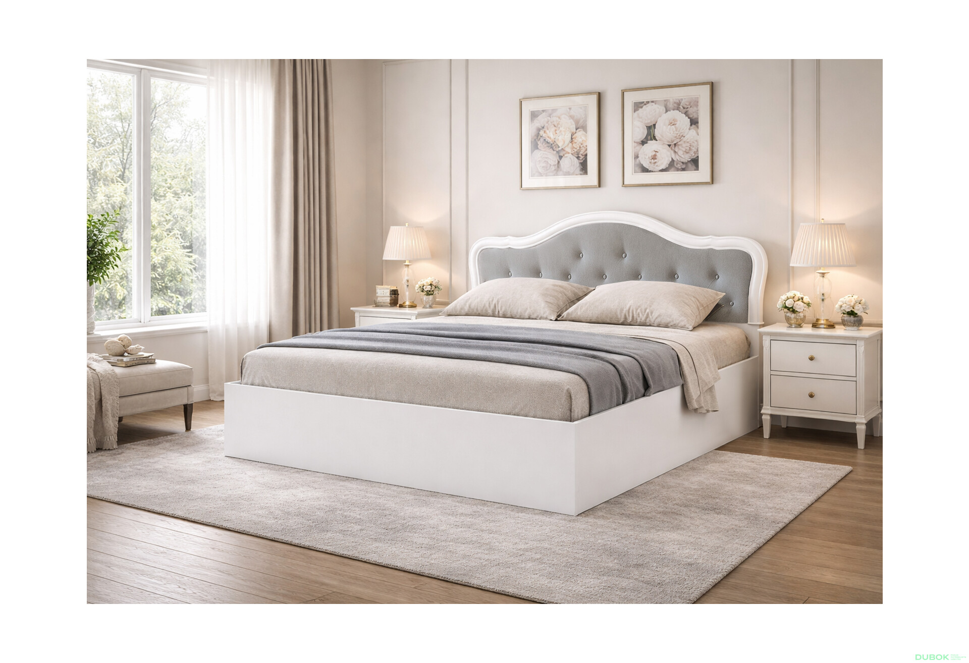 Fotografie 2 - Postel 160 výklopná s roštem, bílá Luiza