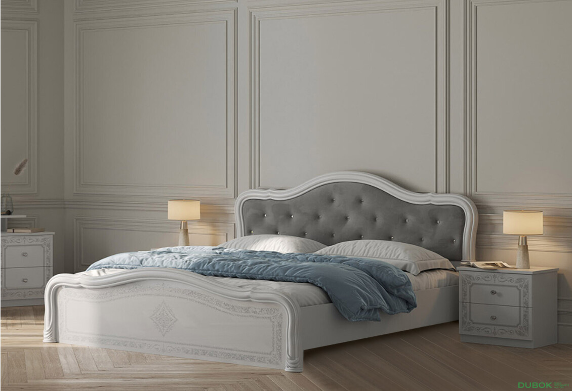 Fotografie 2 - Postel 180 Lux bez roštu, bílý lesk Luiza