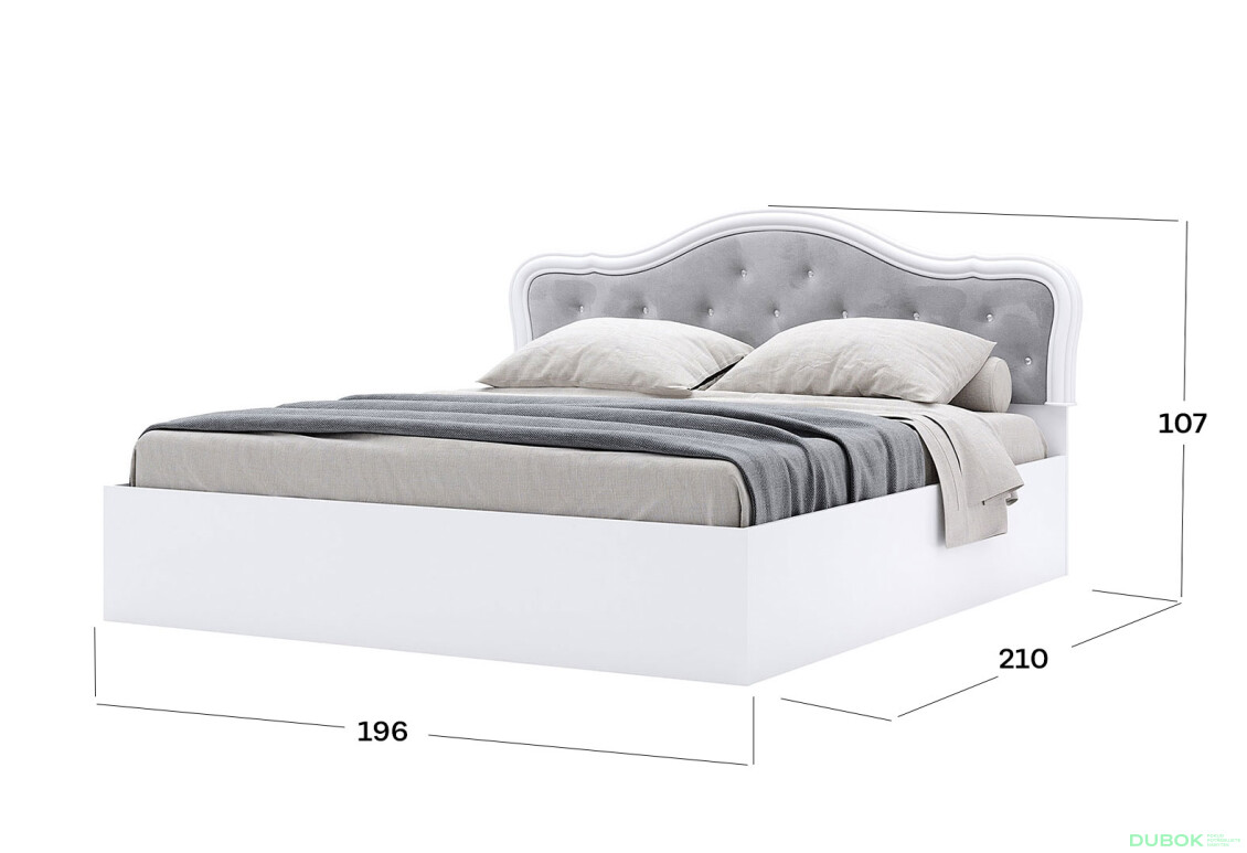Postel 180 výklopná s roštem, bílá Luiza
