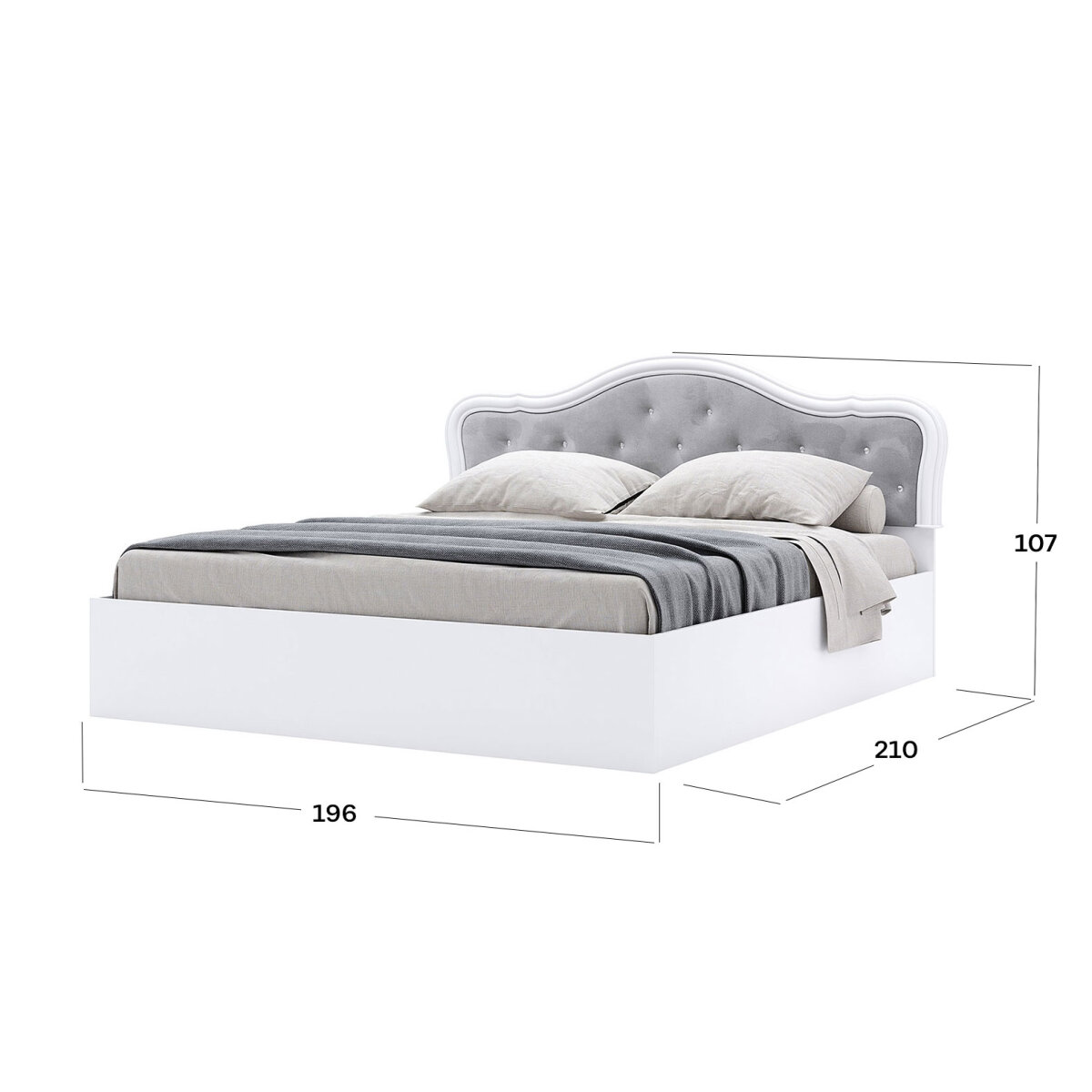 Postel 180 výklopná s roštem, bílá Luiza (obrázek 4)
