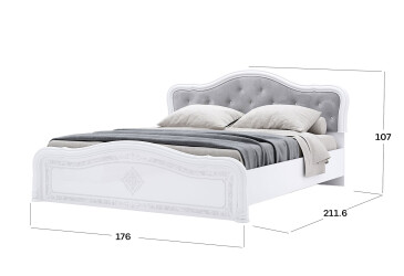 Postel 160 Lux bez rámu, bílý lesk Luiza