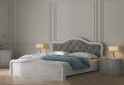Fotografie 2 - Postel 160 Lux bez rámu, bílý lesk Luiza