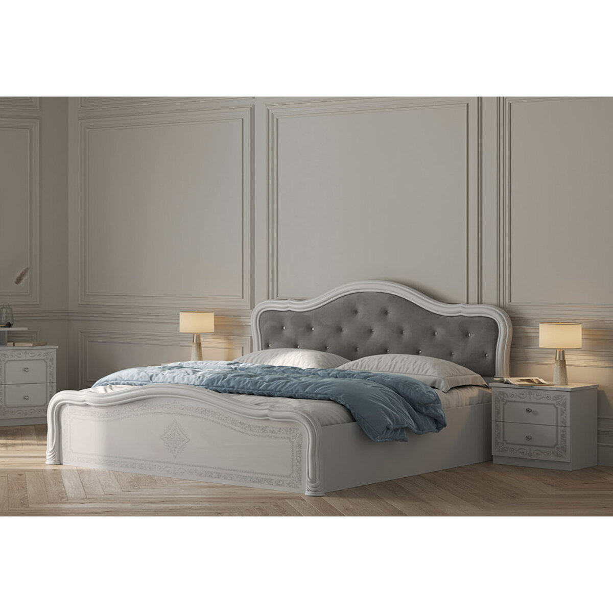 Postel 180 Lux výklopná s roštem, bílý lesk Luiza (obrázek 3)