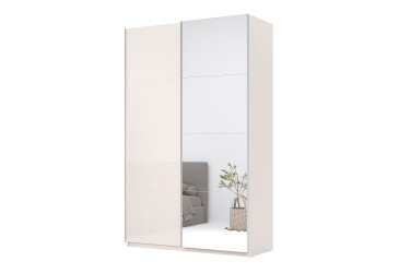 Skříň s posuvnými dveřmi Lili 1,5x2,4m (Dveře Lesklý Kašmír/Zrcadlo), série N Lily