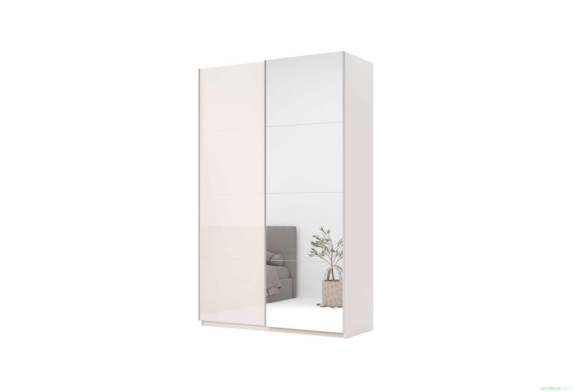 Fotografie 1 - Skříň s posuvnými dveřmi Lili 1,5x2,4m (Dveře Lesklý Kašmír/Zrcadlo), série N Lily