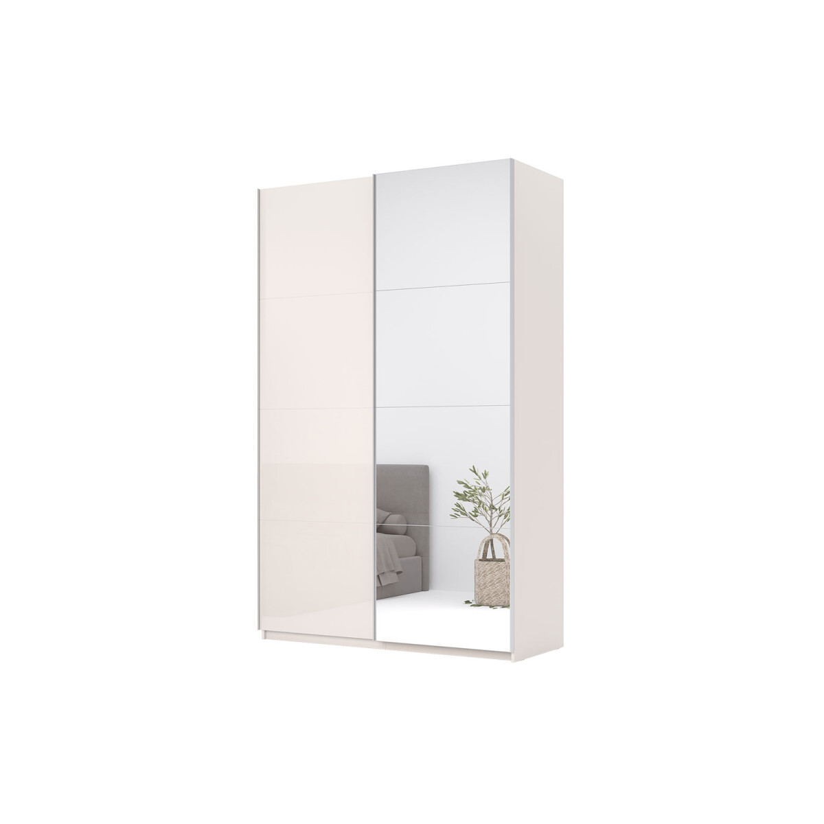 

Skříň s posuvnými dveřmi Lili 1,5x2,4m (Dveře Lesklý Kašmír/Zrcadlo), série N Lily