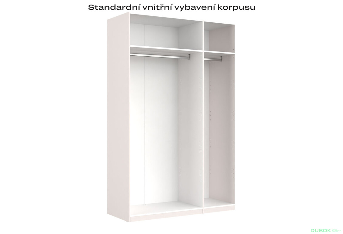 Fotografie 6 - Skříň 3dveřová bez zrcadel Lesklý kašmír série N Lily