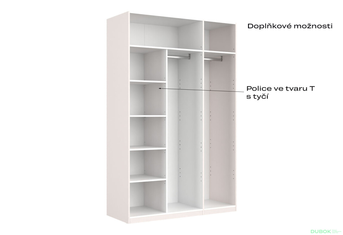 Skříň 3dveřová bez zrcadel Lesklý kašmír série N Lily - Fotografie 9 Fotografie 9 - Skříň 3dveřová bez zrcadel Lesklý kašmír série N Lily