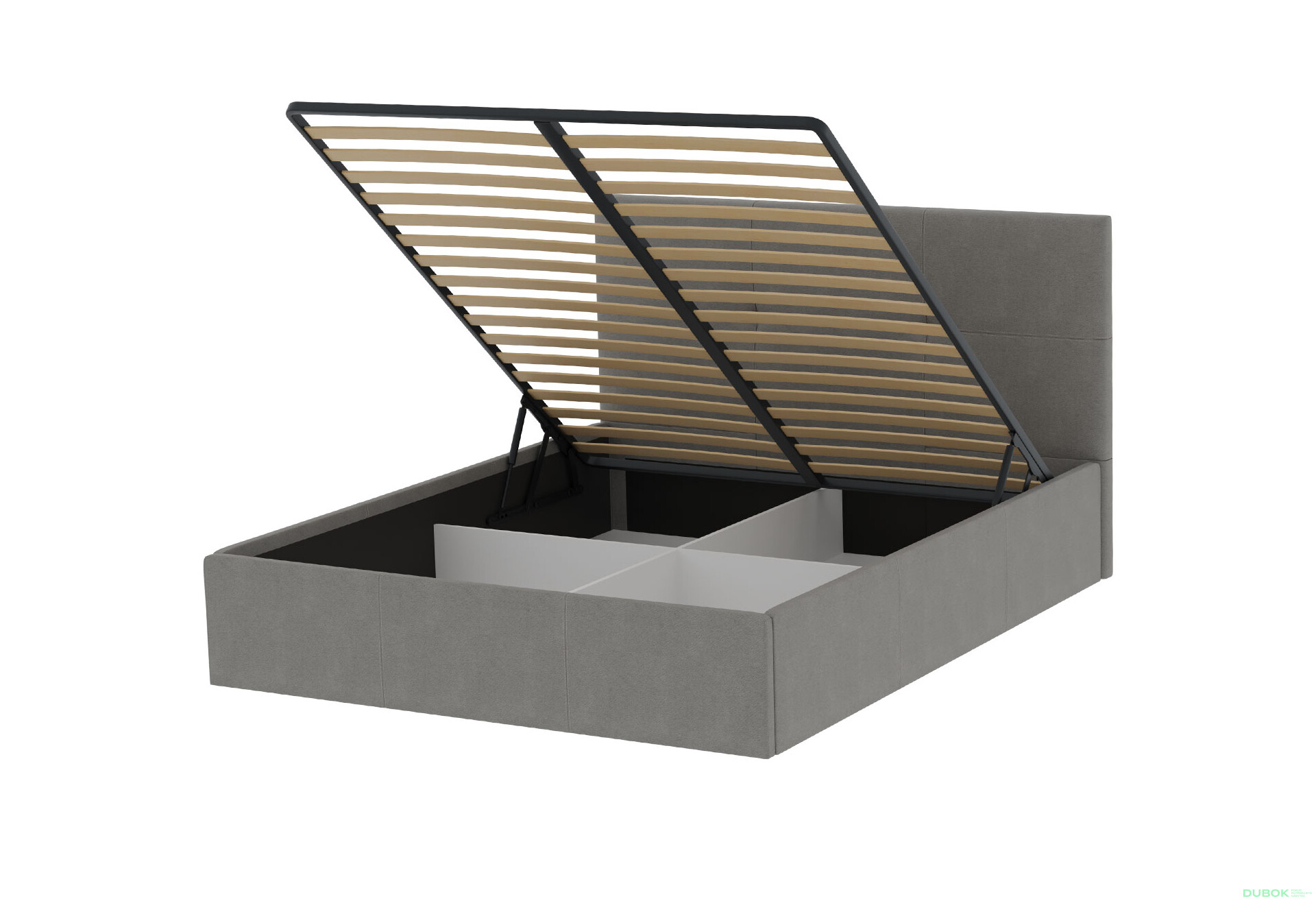 Čalouněná postel 180, výklopná s roštem, šedá Lily - Fotografie 4 Fotografie 4 - Čalouněná postel 180, výklopná s roštem, šedá Lily