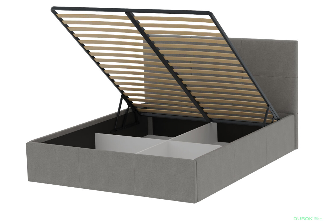 Čalouněná postel 180, výklopná s roštem, šedá Lily - Fotografie 4 Fotografie 4 - Čalouněná postel 180, výklopná s roštem, šedá Lily