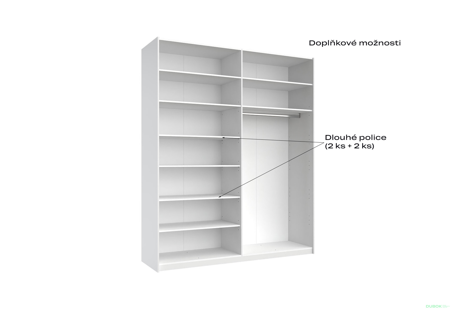 Skříň s posuvnými dveřmi Lili 2,0x2,4m (Dveře Lesklý Kašmír), série N Lily - Fotografie 12 Fotografie 12 - Skříň s posuvnými dveřmi Lili 2,0x2,4m (Dveře Lesklý Kašmír), série N Lily