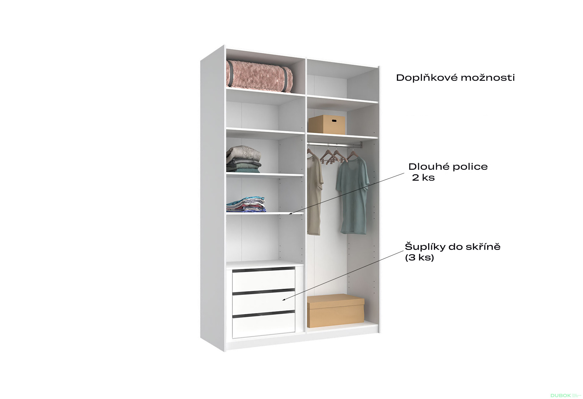 Skříň s posuvnými dveřmi Lili 1,5x2,4m (Dveře Lesklý Kašmír), série N Lily - Fotografie 4 Fotografie 4 - Skříň s posuvnými dveřmi Lili 1,5x2,4m (Dveře Lesklý Kašmír), série N Lily