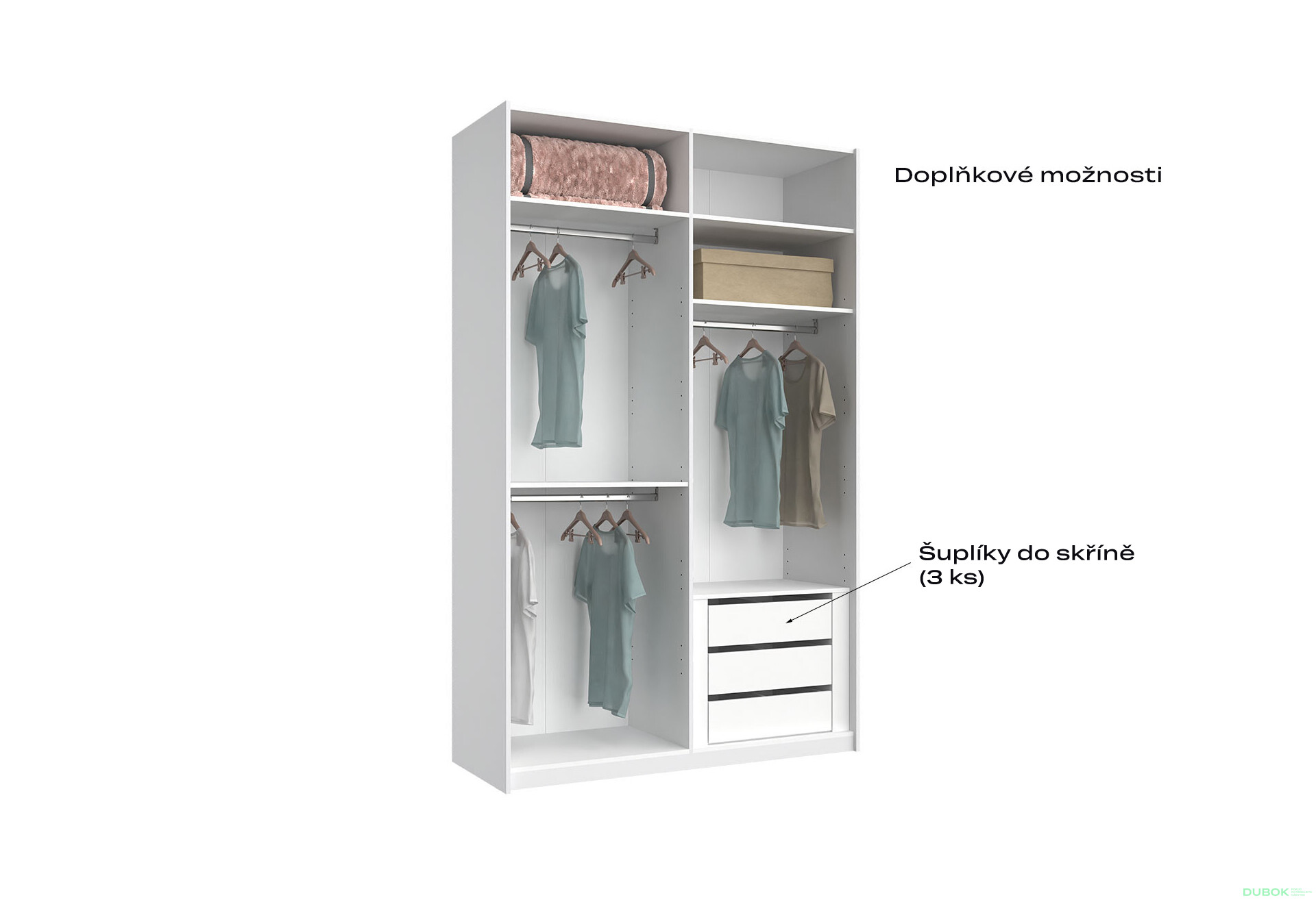 Skříň s posuvnými dveřmi Lili 1,5x2,4m (Dveře Lesklý Kašmír), série N Lily - Fotografie 5 Fotografie 5 - Skříň s posuvnými dveřmi Lili 1,5x2,4m (Dveře Lesklý Kašmír), série N Lily