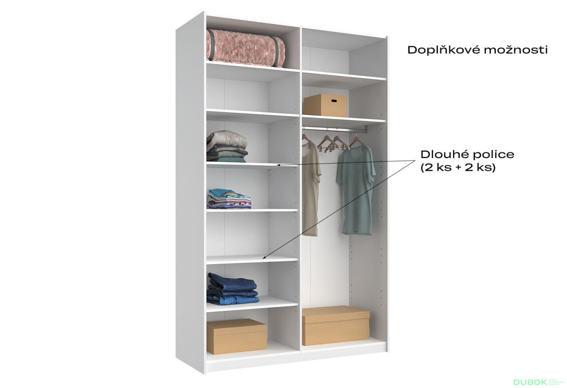 Skříň s posuvnými dveřmi Lili 1,5x2,4m (Dveře Lesklý Kašmír), série N Lily - Fotografie 6 Fotografie 6 - Skříň s posuvnými dveřmi Lili 1,5x2,4m (Dveře Lesklý Kašmír), série N Lily
